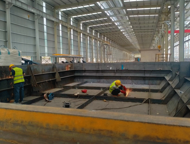 河北安諾吹鍍型材生產線施工進行中&mdash;山西晉南鋼鐵集團有限公司。